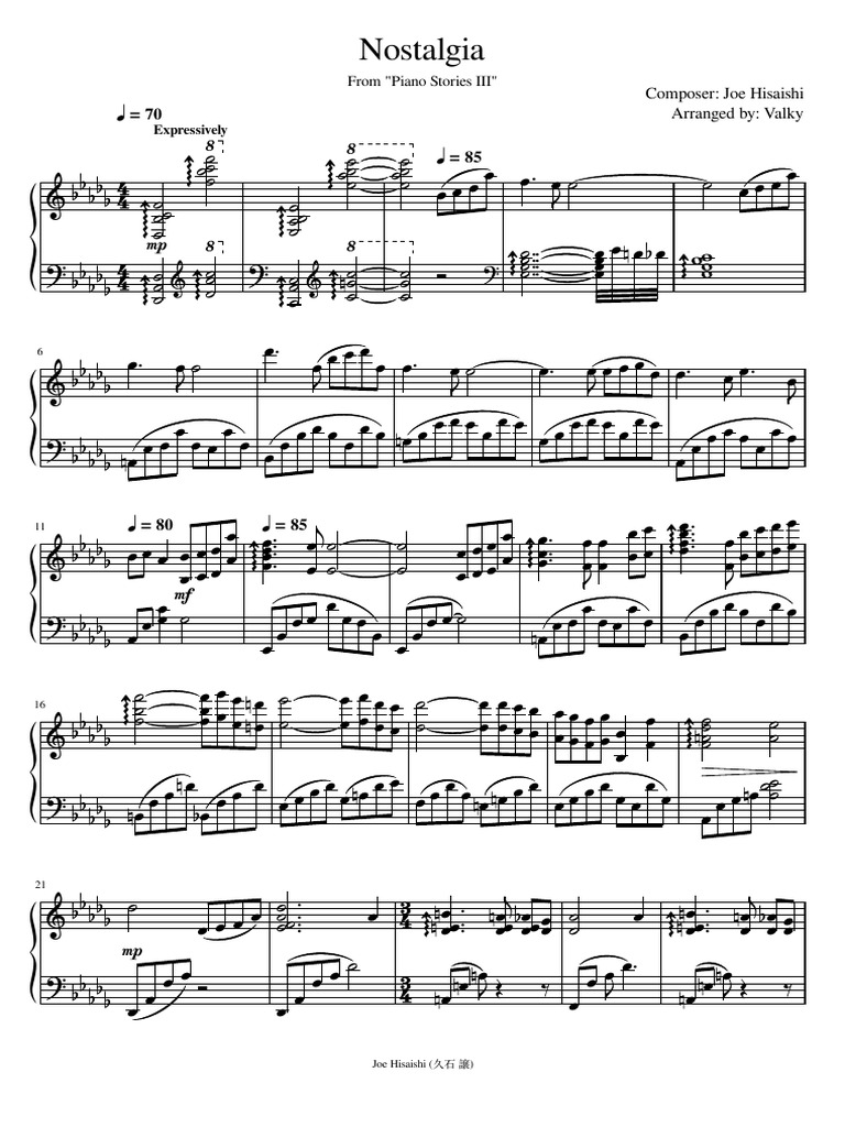 Joe Hisaishi - Nostalgia | PDF