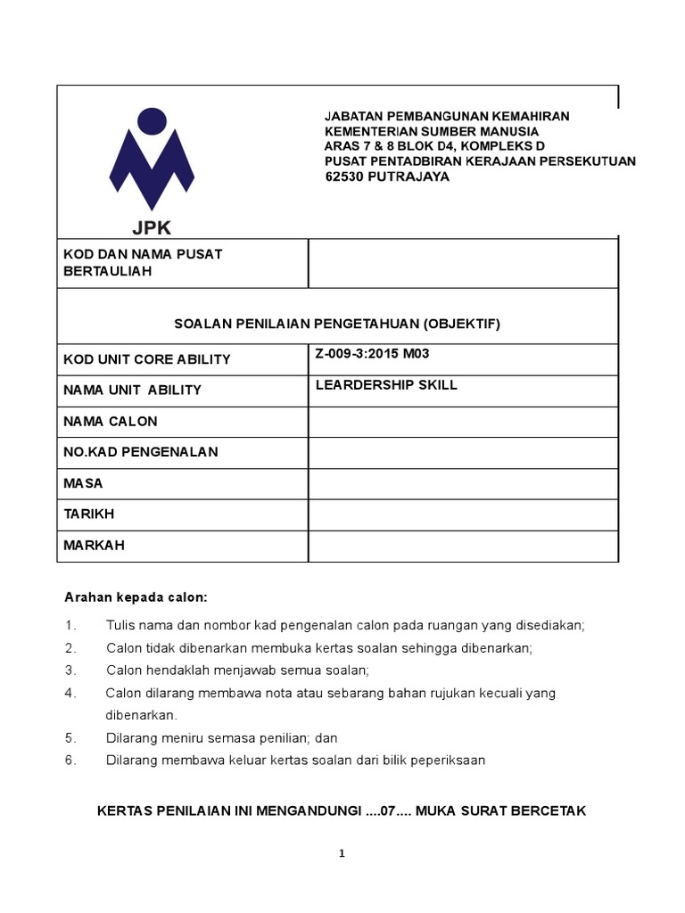 Soalan Penilaian Tahap 3 Modul 03 Pdf