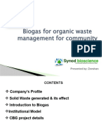 Biogas For Organic Waste Management For Community: Presented By: Zeeshan