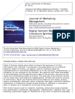 Journal of Marketing Management: To Cite This Article: Nina Koiso-Kanttila (2004) Digital Content Marketing: A
