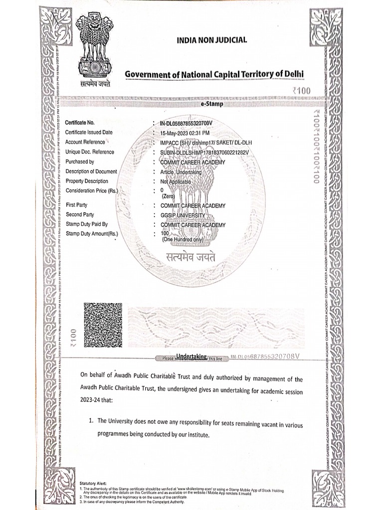 Undertaking and Declaration | PDF