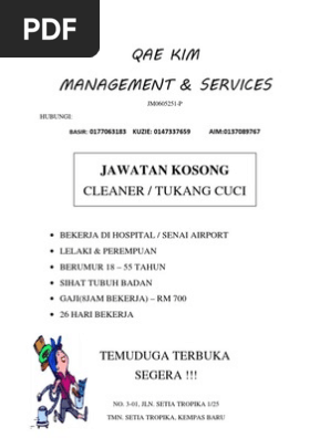 Flyers Vacancy Cleaner A4 Pdf