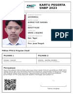 Kartu Peserta SNBP 2023: 423358324 Ahmad Yuzi Sakana 0043774160 Sman 1 Bojong Kab. Tegal Prov. Jawa Tengah