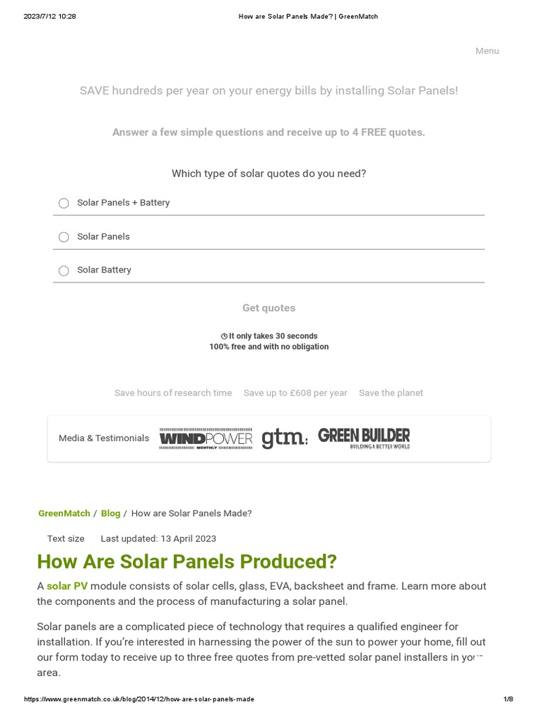 Solar Panel Manufacturing Process Explained | PDF | Solar Cell | Solar ...