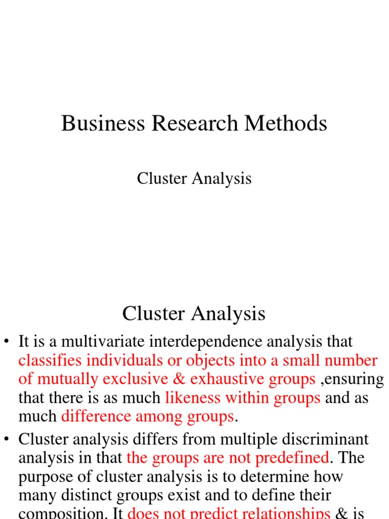 Understanding Cluster Analysis in Marketing | PDF | Cluster Analysis ...