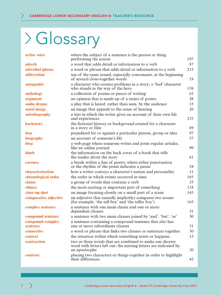 LS English 8 Glossary | PDF