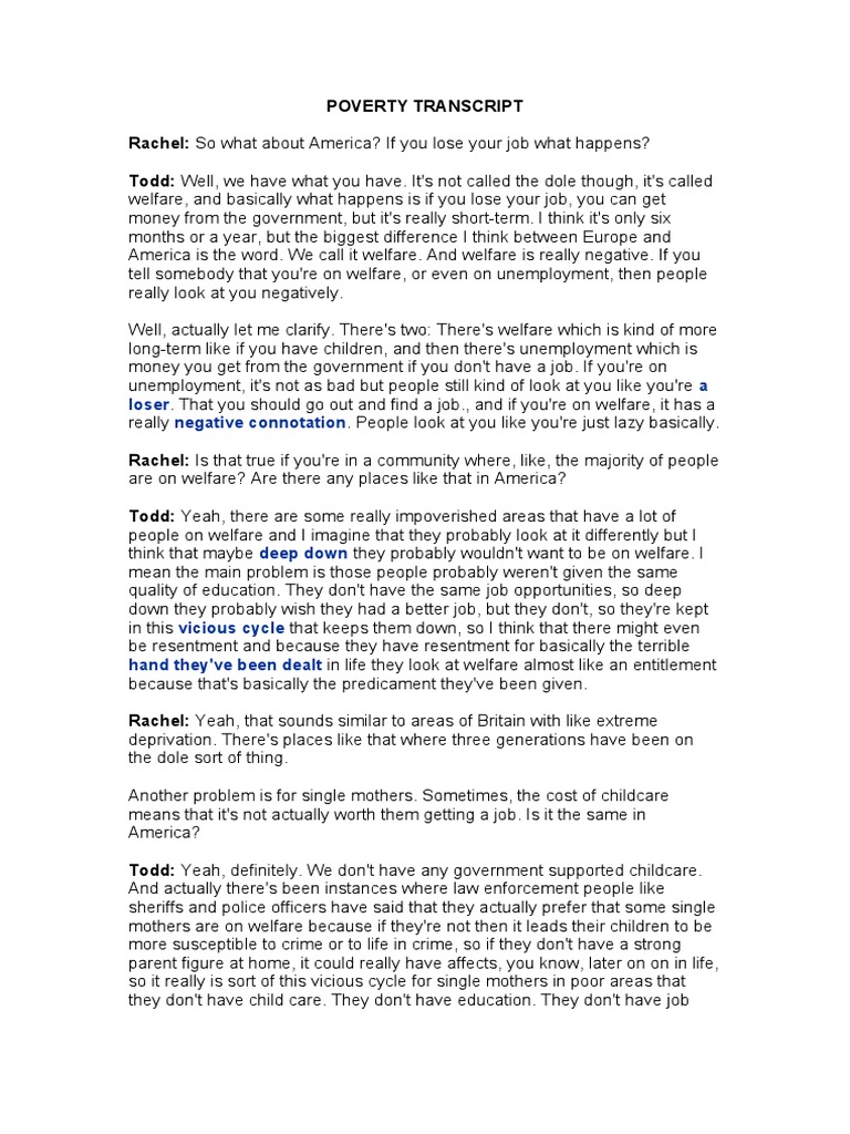 Poverty Transcript | PDF