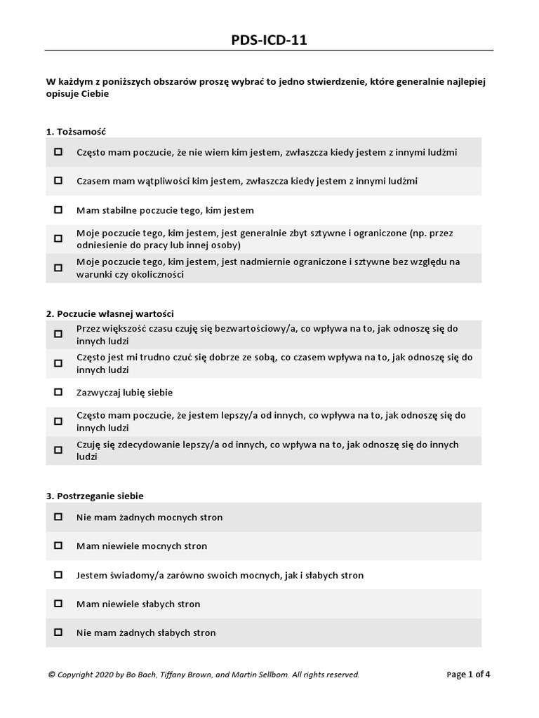PDS - ICD-11 - Self - Report POLISH | PDF