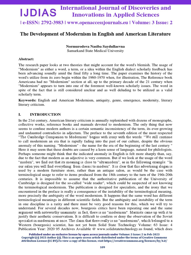 The Development of Modernism in English and American Literature | PDF