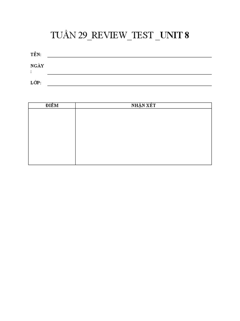 Unit 8 2 Test Pdf Language Arts Discipline Foreign Language