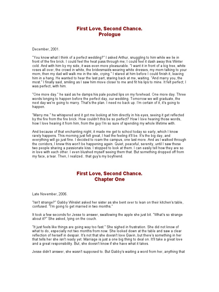 First Love, Second Chance: A Wedding Tale | PDF | Mystery, Thriller ...