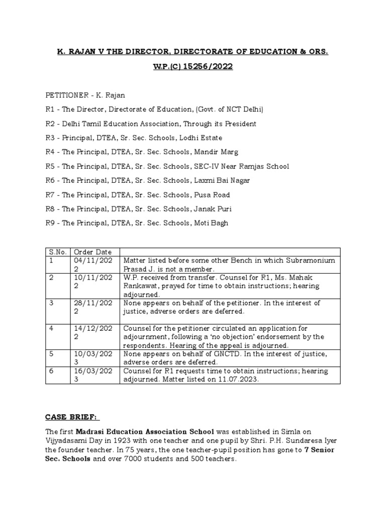 Case Brief - K. Rajan V Doe | PDF | Science & Mathematics