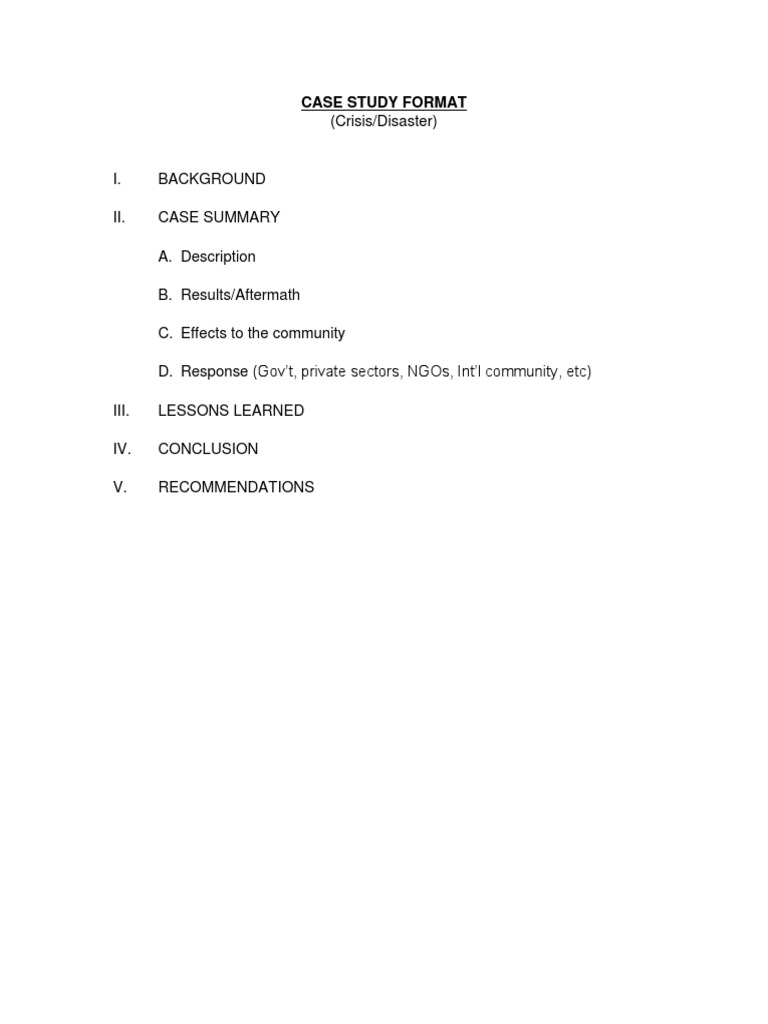 Case Study Format PDF