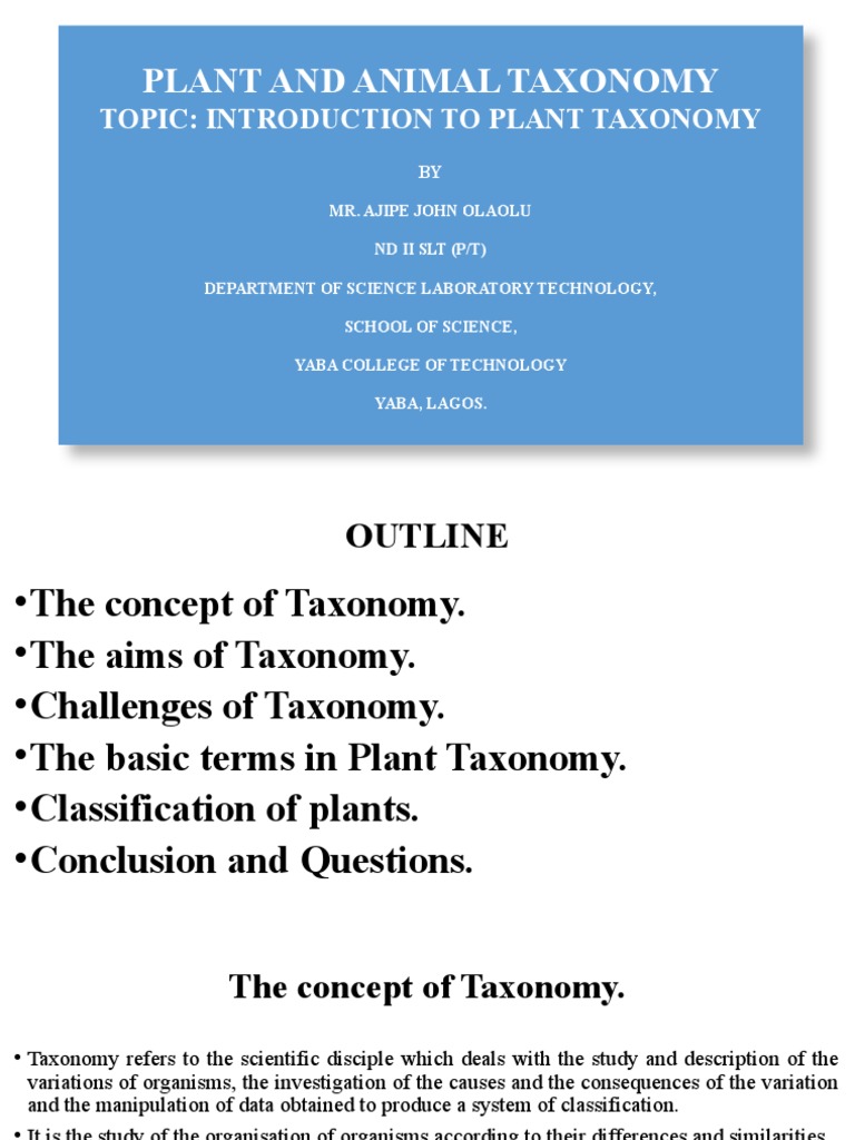 Plant and Animal Taxonomy | PDF | Taxonomy (Biology) | Botanical ...
