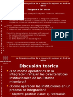 Programa Del Curso: La Dimensión Política de La Integración Regional en América Latina