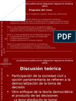 Programa Del Curso: La Dimensión Política de La Integración Regional en América Latina