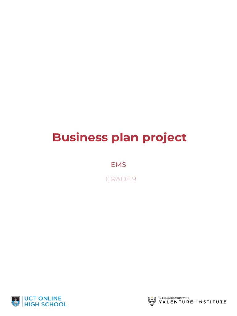 Grade 9 - EMS - Business Plan Project - Question - Paper | PDF