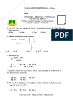 Examen de Entr - Física 2do Sec