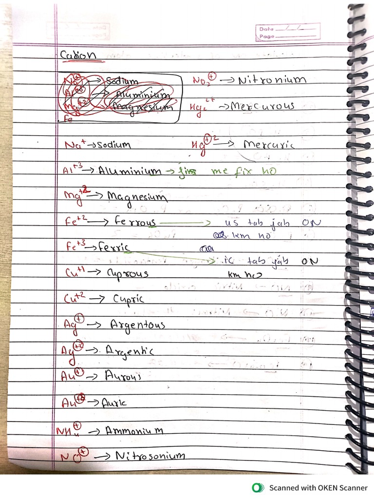 Common Cations and Anions | PDF