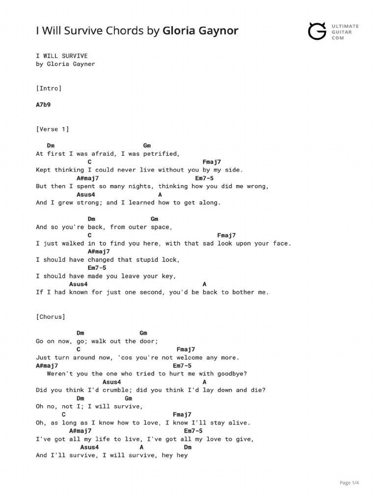 I Will Survive Chords PDF