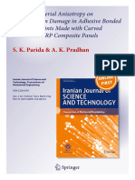 Effect of Material Anisotropy On Delamination Damage in Adhesive Bonded Lap Shear Joints Made With Curved Laminated FRP Composite Panels