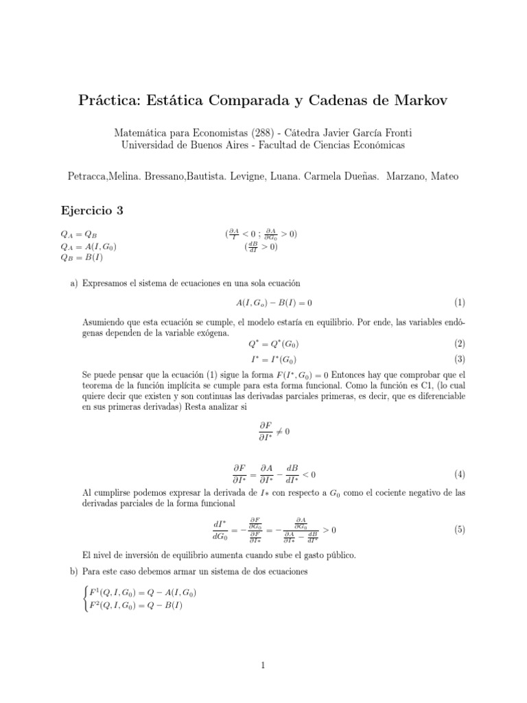 Matematica para economistas - Ejercicios resueltos 1 | PDF