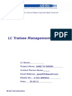 LC Trainee Management Plan - Project Name - LC Name