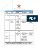 Cronograma de Semana Orientación Todos Los Maestros