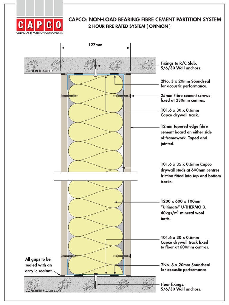 2 Hour Fire Rated Fibre Cement Partition System PDF