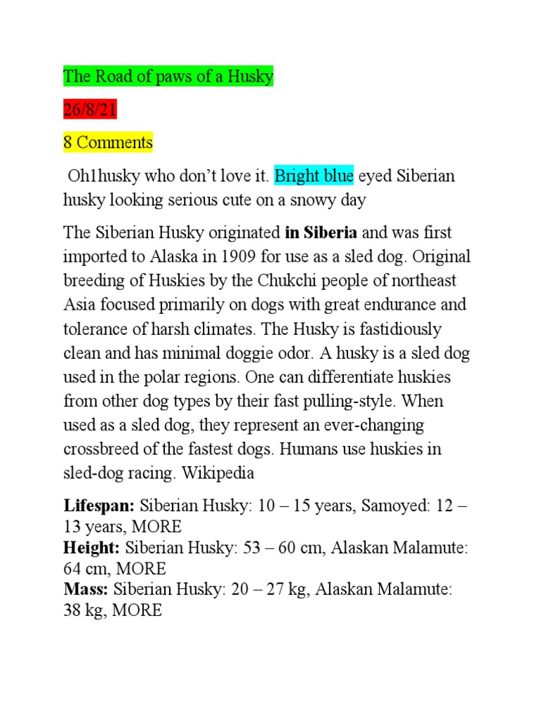 The Husky | PDF