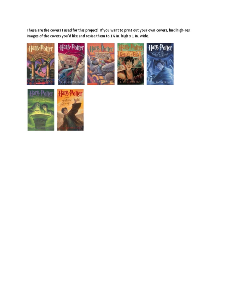 Harry Potter Book Cover Template | PDF