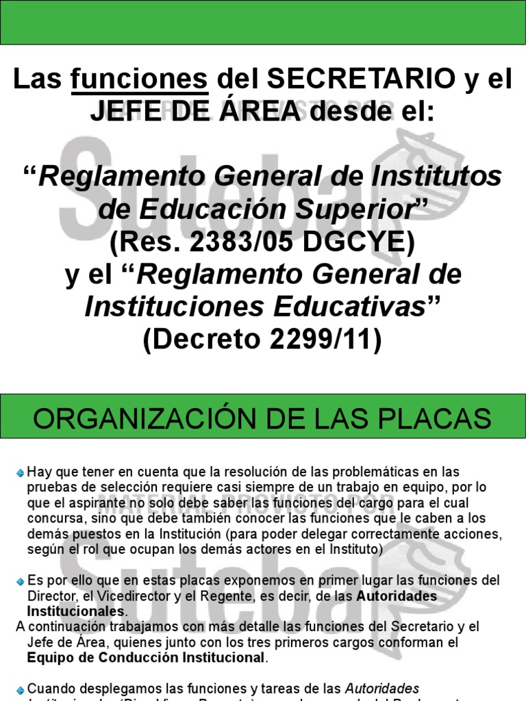 Funciones del Secretario y Jefe de Área | PDF | Crecimiento personal y ...