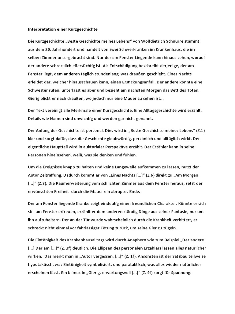 The One Kurzgeschichte Interpretation Beispiel You Can'T Miss - 381ao5x