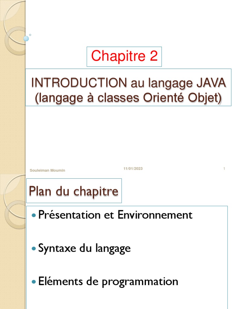 Le Langage Java Pdf : Introduction au langage JAVA – MMED