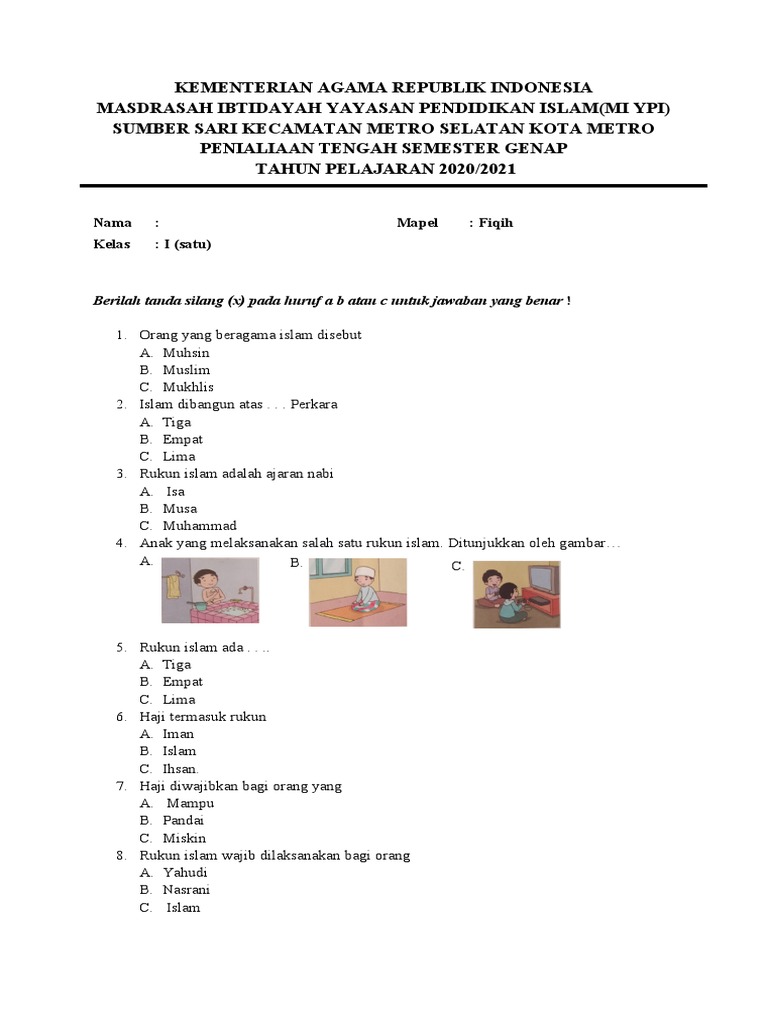 Ketikan soal agama islam pdf