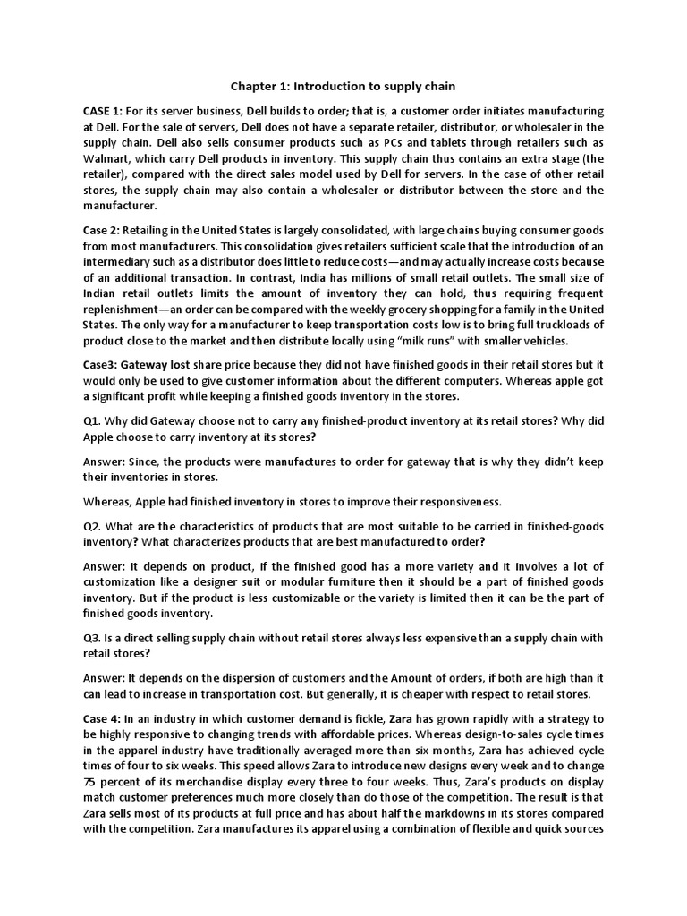 Chopra and Meindl-Chapter 1 | PDF | Supply Chain | Retail