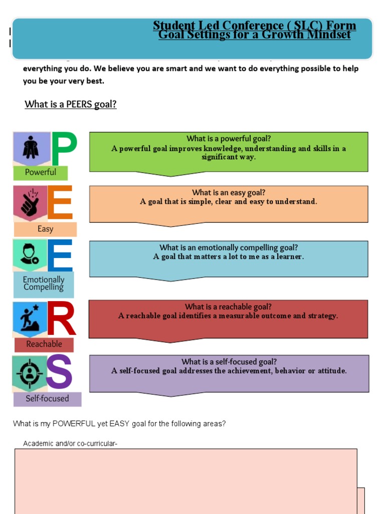 PEERS SLC Goal Setting Form 3 PDF