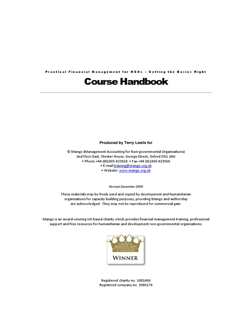Coursebook Long Practical Financial Management For Ngos Download Free