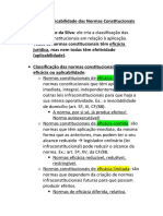 Anotações Sobre Eficácia e Aplicabilidade Das Normas Constitucionais