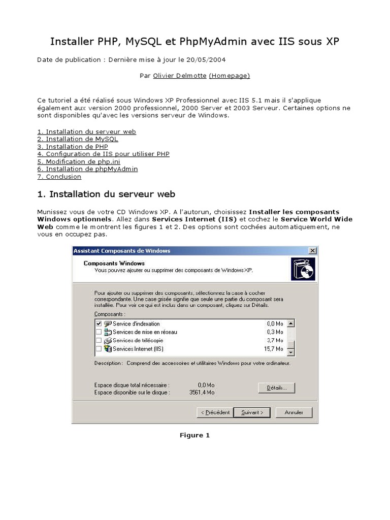 Installer PHP, MySQL et PhpMyAdmin sur IIS | PDF | PHP | Internet