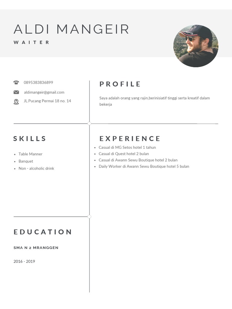 Grey Clean CV Resume Photo | PDF