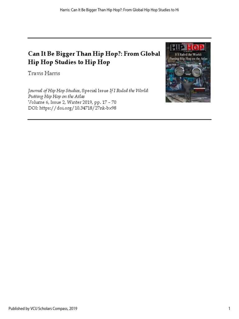 Can It Be Bigger Than Hip Hop From Global Hip Hop Studies To Hi PDF(00)