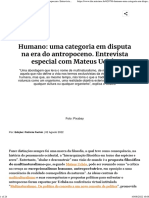 Humano - Uma Categoria em Disputa Na Era Do Antropoceno. Entrevista Especial Com Mateus Uchôa - Instituto Humanitas Unisinos - IHU