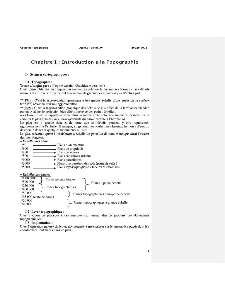 Cours Complet de Topographie PDF | PDF