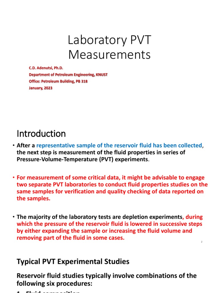 7.laboratory PVT Measurements | PDF | Petroleum Reservoir | Gases