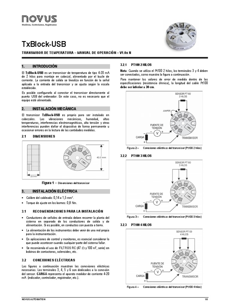 Conexión y Configuración de TxBlock-USB | PDF | USB | Resistencia ...