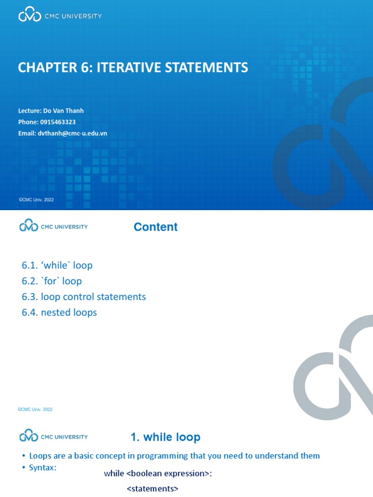 Chapter6 - Iterative Statements | PDF