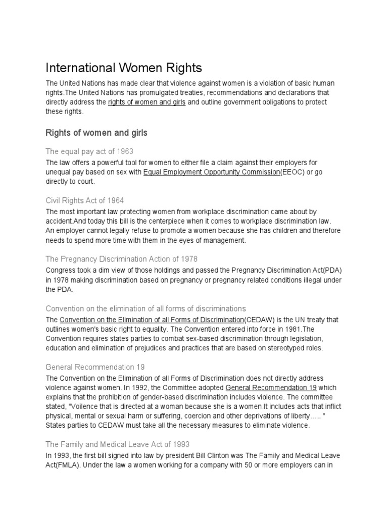 Understanding International Women's Rights | PDF | Gender Studies ...
