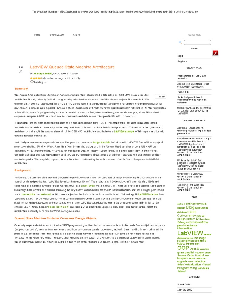LabVIEW Queued State Machine Architecture - ExpressionFlow | PDF ...