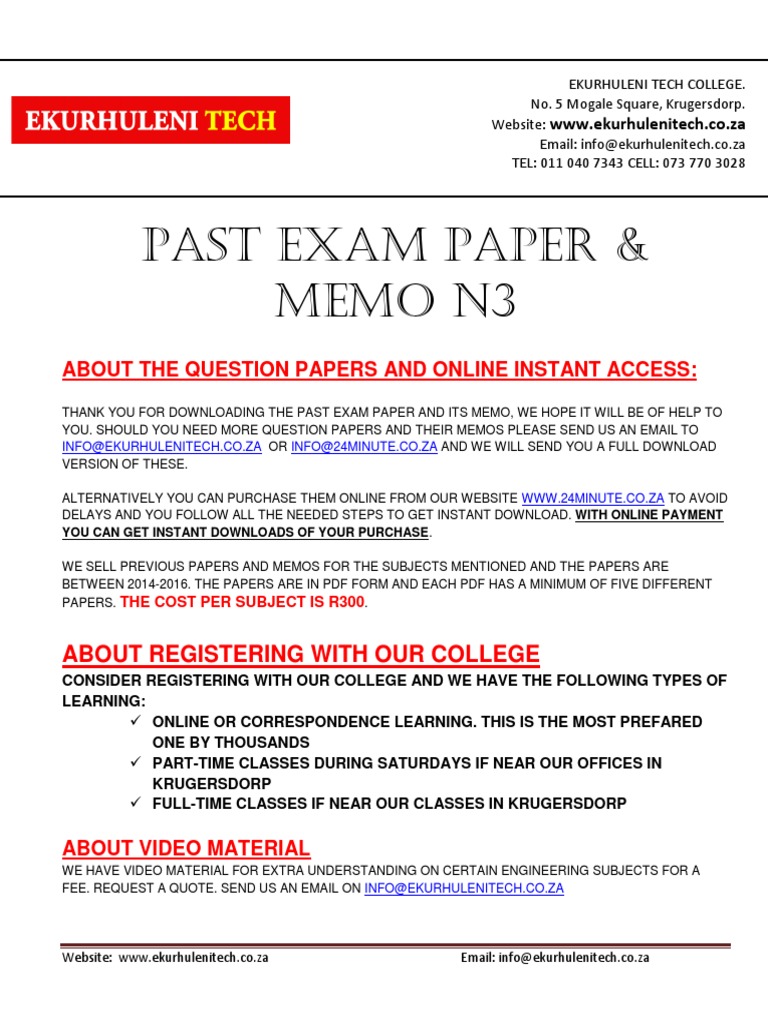 Industrial electronics n3 question memo pdf